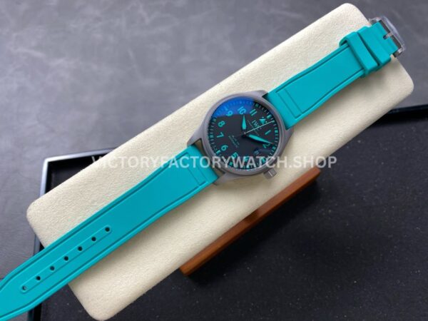 M+ Factory IWC Pilot Mark XX Mercedes-AMG Petronas IW328210 40mm Titanium Blue Rubber Strap Blue Arabic Numerals Black Dial (5) M+ Factory IWC Pilot Mark XX Mercedes-AMG Petronas IW328210 40mm Titanium Blue Rubber Strap Blue Arabic Numerals Black Dial