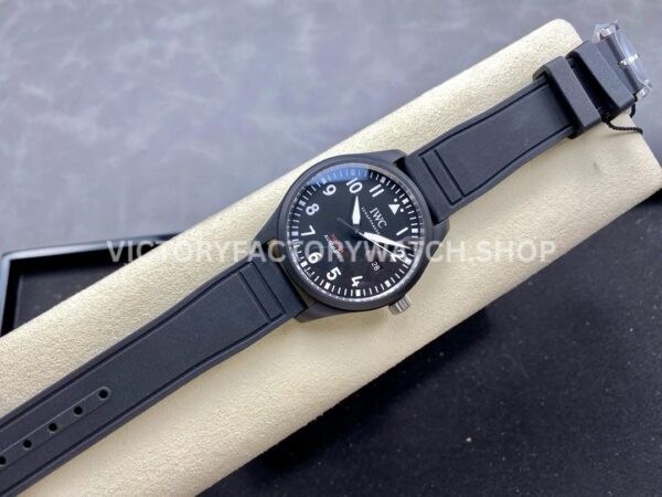 M+ Factory IWC Pilot Top Gun IW326901 41mm Ceramic Rubber Strap Arabic Numerals Black Dial (2) M+ Factory IWC Pilot Top Gun IW326901 41mm Ceramic Rubber Strap Arabic Numerals Black Dial