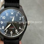 M+ Factory IWC Pilot Top Gun IW326901 41mm Ceramic Textile Strap Arabic Numerals Black Dial (4) M+ Factory IWC Big Pilot Top Gun IW329801 Black Dial