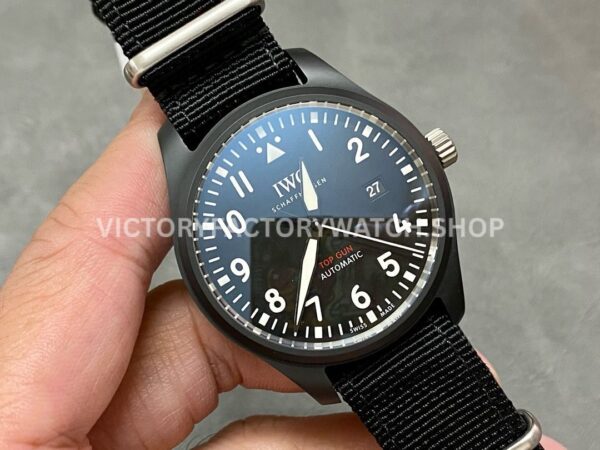 M+ Factory IWC Pilot Top Gun IW326901 41mm Ceramic Textile Strap Arabic Numerals Black Dial (6) M+ Factory IWC Big Pilot Top Gun IW329801 43mm Ceramic Textile Strap Arabic Numerals Black Dial