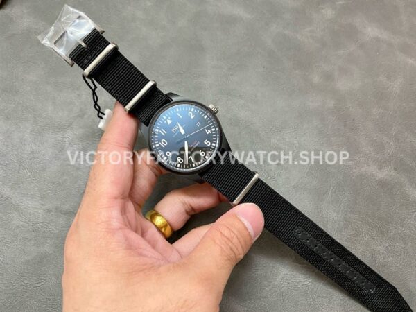 M+ Factory IWC Pilot Top Gun IW326901 41mm Ceramic Textile Strap Arabic Numerals Black Dial (8) M+ Factory IWC Big Pilot Top Gun IW329801 43mm Ceramic Textile Strap Arabic Numerals Black Dial
