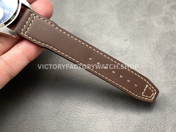 MKS Factory IWC Pilot Mark XVIII IW327010 40mm Steel Brown Leather Strap Arabic Numerals Blue Dial (6) MKS Factory IWC Pilot Mark XVIII IW327010 40mm Steel Brown Leather Strap Arabic Numerals Blue Dial