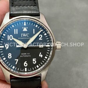 MKS Factory IWC Pilot Mark XX IW328201 40mm Steel Leather Strap Arabic Numerals Black Dial (6) MKS Factory IWC Pilot Mark XX IW328201 Black Dial