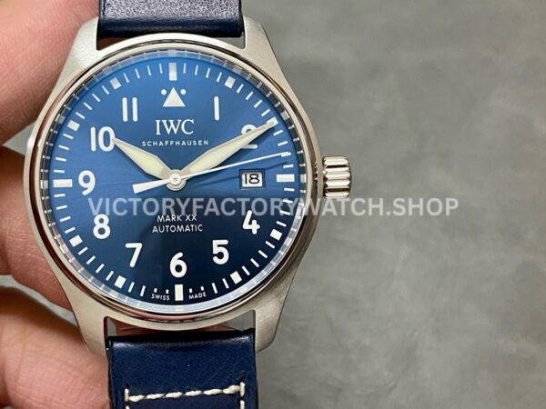 MKS Factory IWC Pilot Mark XX IW328203 40mm Steel Leather Strap Arabic Numerals Blue Dial (2) MKS Factory IWC Pilot Mark XX IW328203 Blue Dial