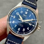 MKS Factory IWC Pilot Mark XX IW328203 40mm Steel Leather Strap Arabic Numerals Blue Dial (9) MKS Factory IWC Pilot Mark XX IW328203 40mm Steel Leather Strap Arabic Numerals Blue Dial