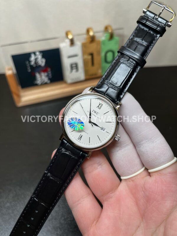 MKS Factory IWC Portofino IW35650140mm Steel Leather Strap Roman Numerals Silver Dial (6) MKS Factory IWC Portofino IW356501 40mm Steel Leather Strap Roman Numerals Silver Dial