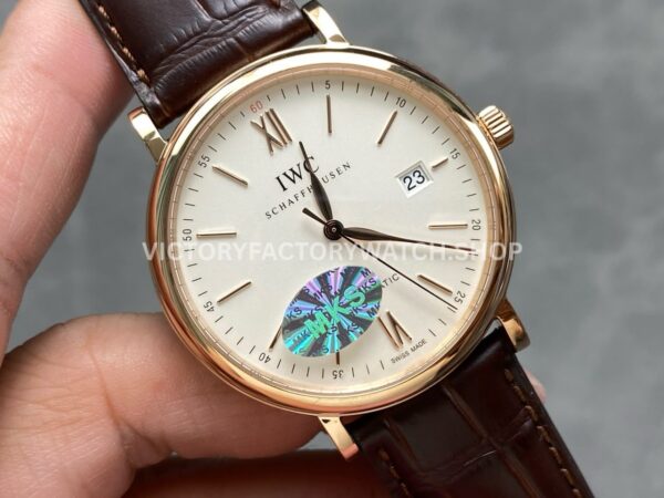 MKS Factory IWC Portofino IW356504 40mm Rose Gold Leather Strap Roman Numerals Silver Dial (5) MKS Factory IWC Portofino IW356504 40mm Rose Gold Leather Strap Roman Numerals Silver Dial