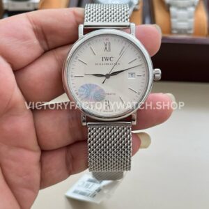 MKS Factory IWC Portofino IW356505 40mm Full Steel Roman Numerals Silver Dial (7) MKS Factory IWC Portofino IW356505 silver dial steel bracelet