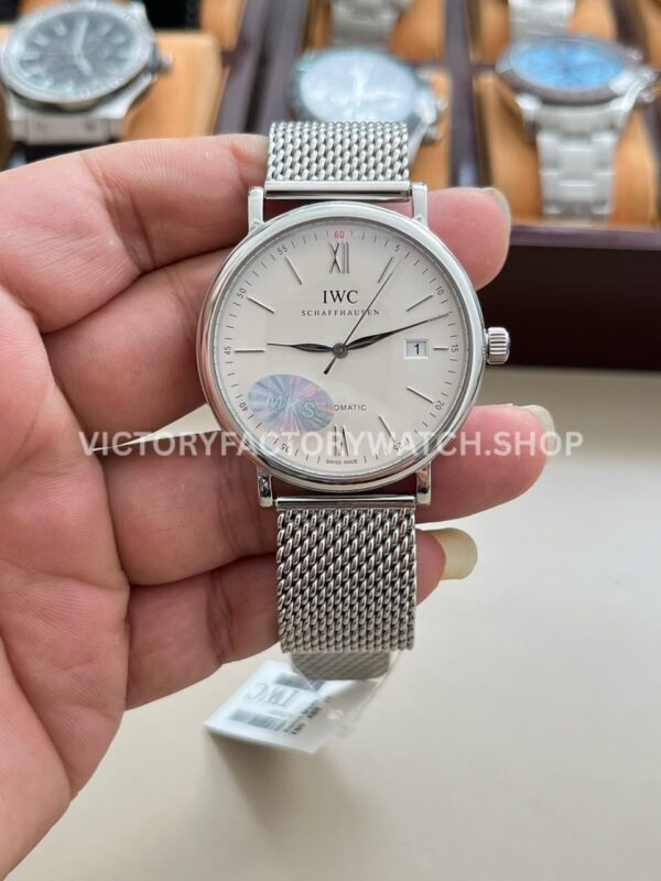 MKS Factory IWC Portofino IW356505 40mm Full Steel Roman Numerals Silver Dial (7) MKS Factory IWC Portofino IW356505 silver dial steel bracelet