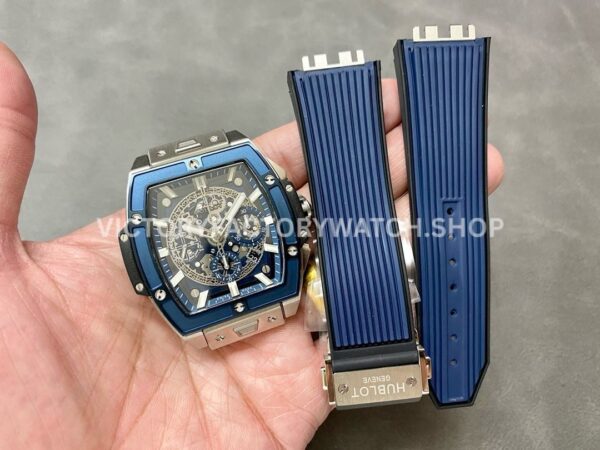 MS Factory Hublot Spirit of Big Bang 642.NL.7170.RX 42mm Titanium Blue Rubber Strap Blue Titanium Bezel Skelet ( (3) MS Factory Hublot Spirit of Big Bang 642.NL.7170.RX 42mm Titanium Blue Rubber Strap Blue Titanium Bezel Skeletonized Dial