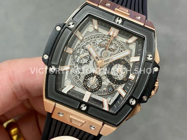 MS Factory Hublot Spirit of Big Bang 642.OM.0180.RX 42mm Rose Gold Rubber Strap Ceramic Bezel Skeletonized Dial (1) MS Factory Hublot Spirit of Big Bang 642.OM.0180.RX 42mm Rose Gold Rubber Strap Ceramic Bezel Skeletonized Dial