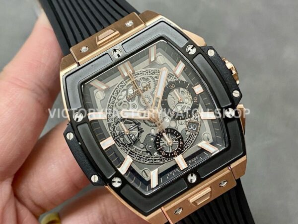 MS Factory Hublot Spirit of Big Bang 642.OM.0180.RX 42mm Rose Gold Rubber Strap Ceramic Bezel Skeletonized Dial (3) MS Factory Hublot Spirit of Big Bang 642.OM.0180.RX 42mm Rose Gold Rubber Strap Ceramic Bezel Skeletonized Dial