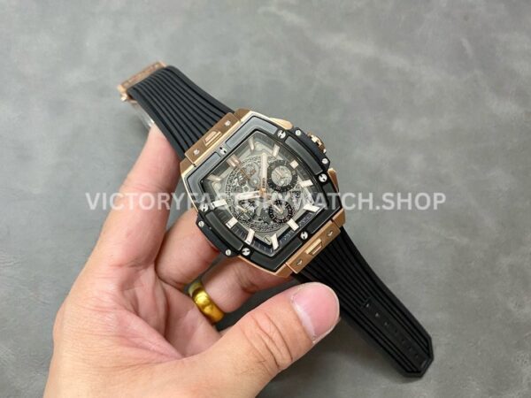MS Factory Hublot Spirit of Big Bang 642.OM.0180.RX 42mm Rose Gold Rubber Strap Ceramic Bezel Skeletonized Dial (5) MS Factory Hublot Spirit of Big Bang 642.OM.0180.RX 42mm Rose Gold Rubber Strap Ceramic Bezel Skeletonized Dial