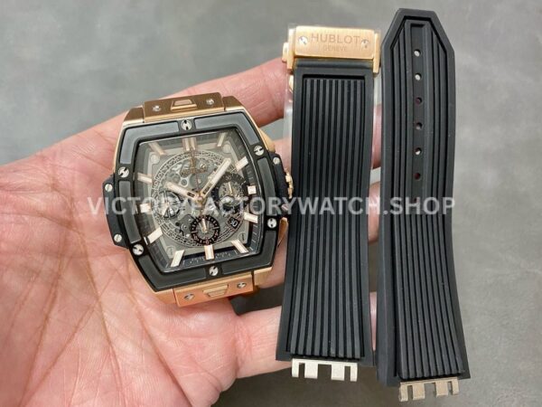 MS Factory Hublot Spirit of Big Bang 642.OM.0180.RX 42mm Rose Gold Rubber Strap Ceramic Bezel Skeletonized Dial (6) MS Factory Hublot Spirit of Big Bang 642.OM.0180.RX 42mm Rose Gold Rubber Strap Ceramic Bezel Skeletonized Dial