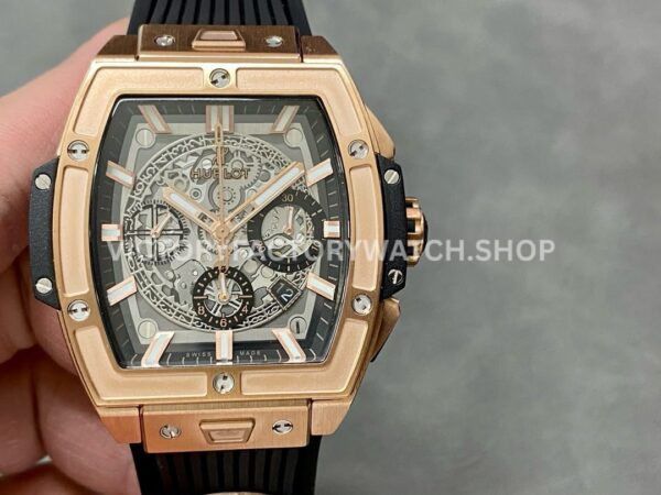MS Factory Hublot Spirit of Big Bang 642.OX.0180.RX 42mm Rose Gold Rubber Strap Rose Gold Bezel Skeletonized Dial ( MS Factory Hublot Spirit of Big Bang 642.OX.0180.RX 42mm replica watch