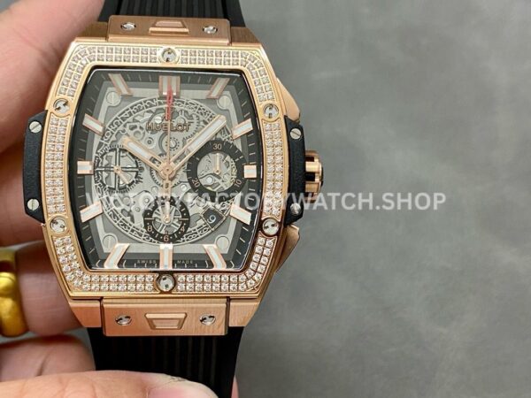 MS Factory Hublot Spirit of Big Bang 642.OX.0180.RX.1104 42mm Rose Gold Rubber Strap Diamond Bezel Skeletoniz ( (4) MS Factory Hublot Spirit of Big Bang 642.OX.0180.RX.1104 42mm replica watch