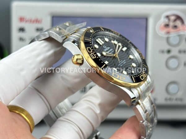OR Factory Omega Seamaster Diver 300M 210.20.42.20.01.002 42mm Half Yellow Gold Black Dial