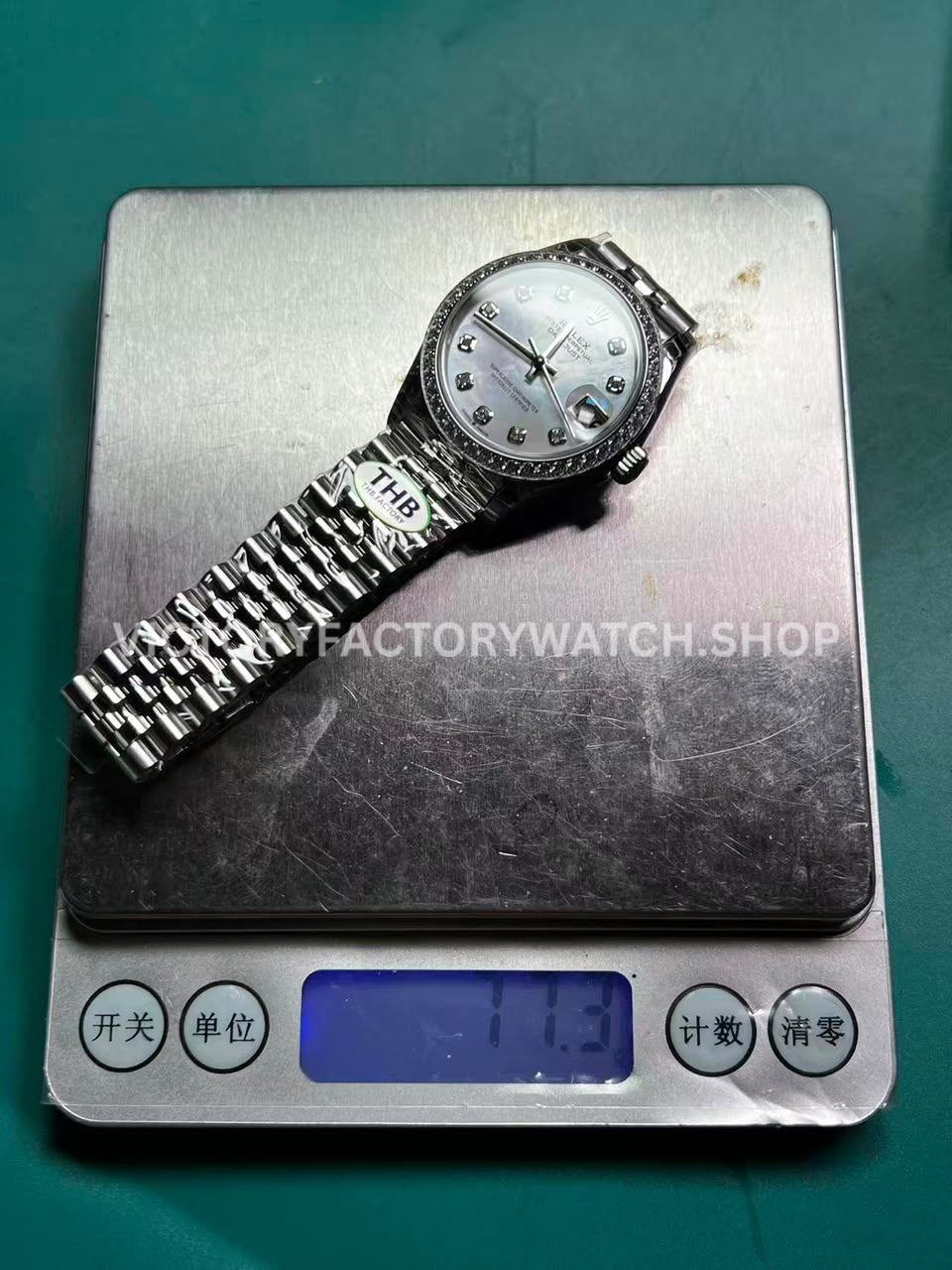 THB Factory Rolex Datejust 31mm measured weight 77.3g