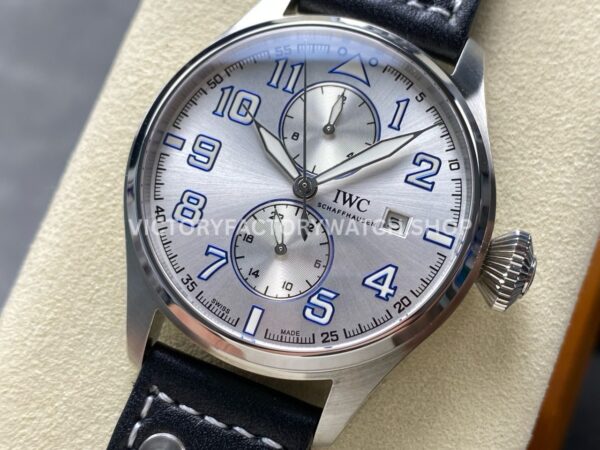 TW Factory IWC Big Pilot 46mm Arabic Numerals Silver Dial (2) TW Factory IWC Big Pilot 46mm Leather Strap Arabic Numerals Silver Dial