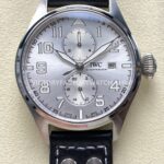 TW Factory IWC Big Pilot 46mm Leather Strap Arabic Numerals Silvery White Dial (10) TW Factory IWC Big Pilot silvery white dial leather strap