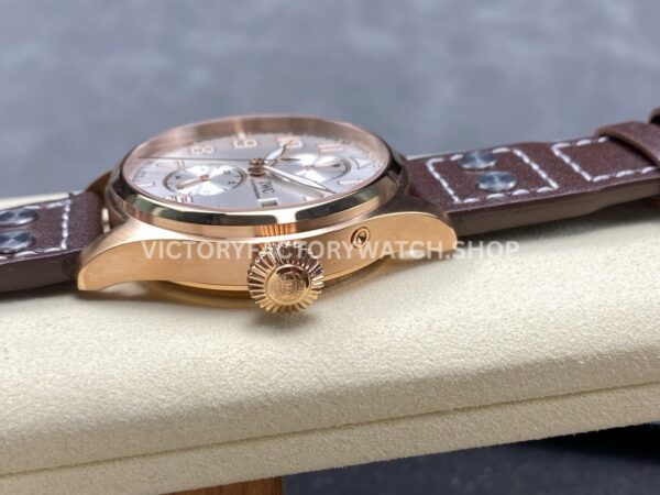 TW Factory IWC Big Pilot 46mm Rose Gold Leather Strap Arabic Numerals Silver Dial (5) TW Factory IWC Big Pilot 46mm Rose Gold Leather Strap Arabic Numerals Silver Dial