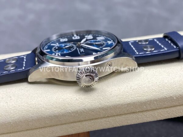 TW Factory IWC Le Petit Prince Monopusher Big Edition IW515202 46mm Leather Strap Arabic Numerals Blue Dial (5) TW Factory IWC Le Petit Prince Monopusher Big Edition IW515202 46mm Leather Strap Arabic Numerals Blue Dial