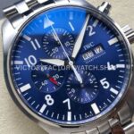 TW Factory IWC Pilot Chronograph IW377717 43mm Full Steel Arabic Numerals blue Dial (1) TW Factory IWC Pilot Chronograph IW377717 43mm Full Steel Arabic Numerals blue Dial