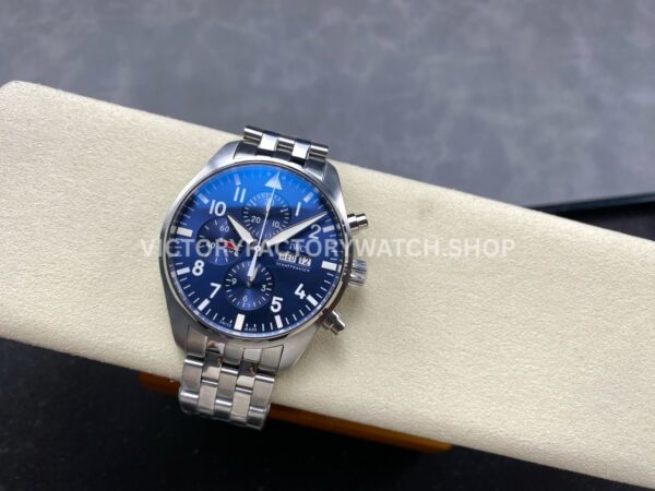 TW Factory IWC Pilot Chronograph IW377717 43mm Full Steel Arabic Numerals blue Dial (2) TW Factory IWC Pilot Chronograph IW377717 43mm Full Steel Arabic Numerals blue Dial