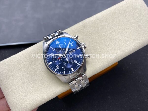 TW Factory IWC Pilot Chronograph IW377717 43mm Full Steel Arabic Numerals blue Dial (3) TW Factory IWC Pilot Chronograph IW377717 43mm Full Steel Arabic Numerals blue Dial