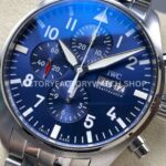 TW Factory IWC Pilot Chronograph IW377717 43mm Full Steel Arabic Numerals blue Dial (9) TW Factory IWC Pilot Chronograph IW377717 43mm Full Steel Arabic Numerals blue Dial