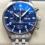 TW Factory IWC Pilot Chronograph IW378004 43mm Full Steel Arabic Numerals Blue Dial (1) TW Factory IWC Pilot Chronograph IW378004 blue dial full steel bracelet
