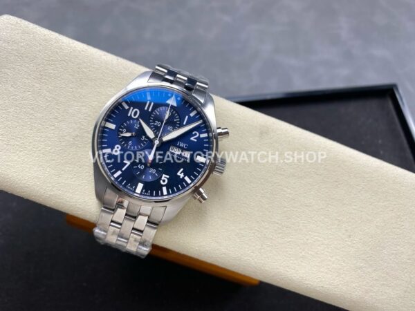 TW Factory IWC Pilot Chronograph IW378004 43mm Full Steel Arabic Numerals Blue Dial (2) TW Factory IWC Pilot Chronograph IW378004 43mm Full Steel Arabic Numerals Blue Dial