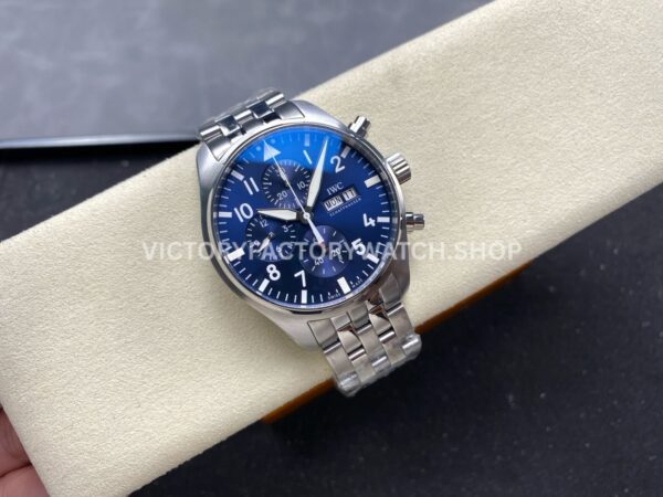 TW Factory IWC Pilot Chronograph IW378004 43mm Full Steel Arabic Numerals Blue Dial (4) TW Factory IWC Pilot Chronograph IW378004 43mm Full Steel Arabic Numerals Blue Dial