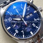 TW Factory IWC Pilot Chronograph IW378004 43mm Full Steel Arabic Numerals Blue Dial (8) TW Factory IWC Pilot Chronograph IW378004 43mm Full Steel Arabic Numerals Blue Dial