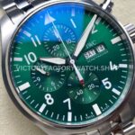 TW Factory IWC Pilot Chronograph IW378006 43mm Full Steel Arabic Numerals Green Dial (8) TW Factory IWC Pilot Chronograph IW378006 43mm Full Steel Arabic Numerals Green Dial
