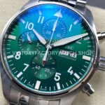 TW Factory IWC Pilot Chronograph IW378006 43mm Full Steel Arabic Numerals Green Dial (9) TW Factory IWC Pilot Chronograph IW378006 43mm Full Steel Arabic Numerals Green Dial