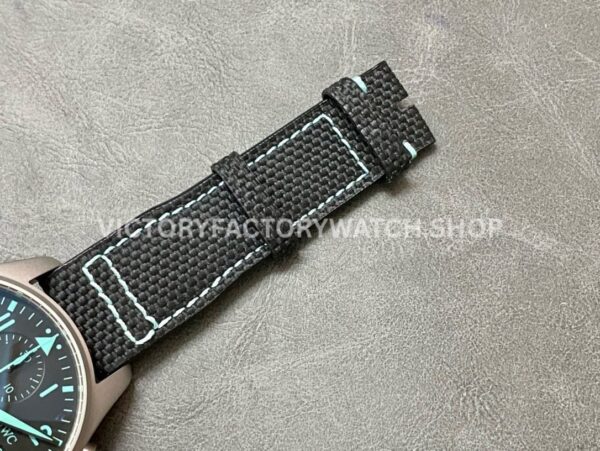 TW Factory IWC Pilot Chronograph IW388108 41mm Titanium Textile Strap Blue Arabic Numerals Black Dial (8) TW Factory IWC Pilot Chronograph IW388108 41mm Titanium Textile Strap Blue Arabic Numerals Black Dial