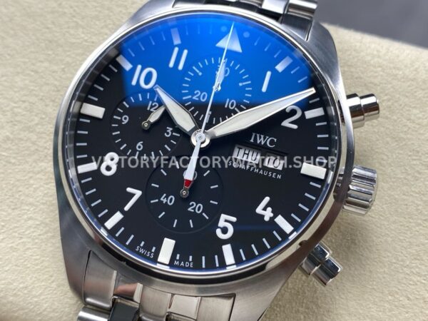 TW Factory IWC Pilot Chronograph IW388113 43mm Full Steel Arabic Numerals Black Dial (1) TW Factory IWC Pilot Chronograph IW388113 43mm Full Steel Arabic Numerals Black Dial