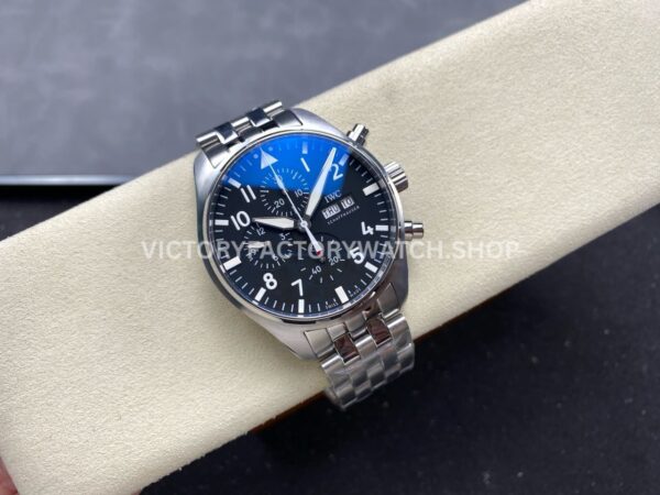 TW Factory IWC Pilot Chronograph IW388113 43mm Full Steel Arabic Numerals Black Dial (2) TW Factory IWC Pilot Chronograph IW388113 43mm Full Steel Arabic Numerals Black Dial