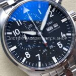 TW Factory IWC Pilot Chronograph IW388113 43mm Full Steel Arabic Numerals Black Dial (4) TW Factory IWC Pilot Chronograph IW388113 43mm Full Steel Arabic Numerals Black Dial