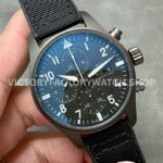 TW Factory IWC Pilot Chronograph Top Gun IW388106 41mm Titanium Textile Strap White Arabic Numerals (7) TW Factory IWC Pilot Chronograph Top Gun IW388106 41mm Titanium Textile Strap White Arabic Numerals Black Dial