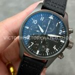 TW Factory IWC Pilot Chronograph Top Gun IW388106 41mm Titanium Textile Strap White Arabic Numerals (9) TW Factory IWC Pilot Chronograph Top Gun IW388106 41mm Titanium Textile Strap White Arabic Numerals Black Dial
