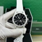 TW Factory IWC Pilot Chronograph Top Gun IW389105 44.5mm Ceramic White Rubber Strap Arabic Numerals (3) TW Factory IWC Top Gun IW389105 black dial white rubber strap
