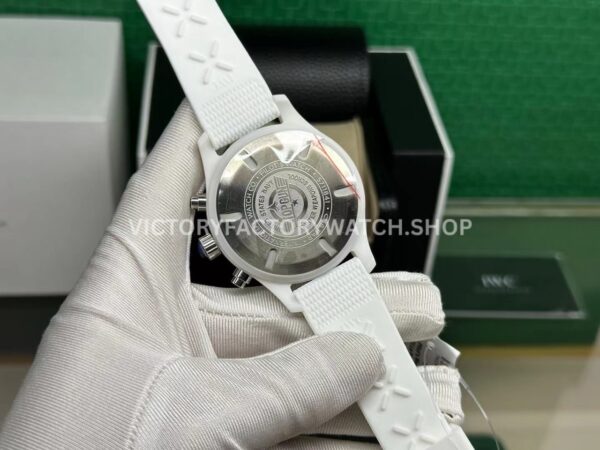 TW Factory IWC Pilot Chronograph Top Gun IW389105 44.5mm Ceramic White Rubber Strap Arabic Numerals (5) TW Factory IWC Pilot Chronograph Top Gun IW389105 44.5mm Ceramic White Rubber Strap Arabic Numerals Black Dial