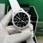 TW Factory IWC Pilot Chronograph Top Gun IW389105 44.5mm Ceramic White Rubber Strap Arabic Numerals (6) TW Factory IWC Pilot Chronograph Top Gun IW389105 44.5mm Ceramic White Rubber Strap Arabic Numerals Black Dial