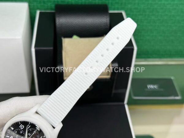 TW Factory IWC Pilot Chronograph Top Gun IW389105 44.5mm Ceramic White Rubber Strap Arabic Numerals (8) TW Factory IWC Pilot Chronograph Top Gun IW389105 44.5mm Ceramic White Rubber Strap Arabic Numerals Black Dial