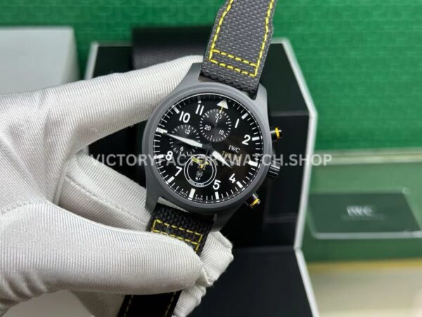 TW Factory IWC Pilot Chronograph Top Gun IW389107 44.5mm Ceramic Canvas Strap Arabic Numerals Black Dial ( (7) TW Factory IWC Pilot Chronograph Top Gun IW389107 44.5mm Ceramic Canvas Strap Arabic Numerals Black Dial