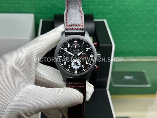 TW Factory IWC Pilot Chronograph Top Gun IW389108 44.5mm Ceramic Leather Strap Arabic Numerals Black Dial (1) TW Factory IWC Pilot Chronograph Top Gun IW389108 44.5mm Ceramic Leather Strap Arabic Numerals Black Dial