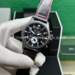 TW Factory IWC Pilot Chronograph Top Gun IW389108 44.5mm Ceramic Leather Strap Arabic Numerals Black Dial (6) TW Factory IWC Pilot Chronograph Top Gun IW389108 44.5mm Ceramic Leather Strap Arabic Numerals Black Dial