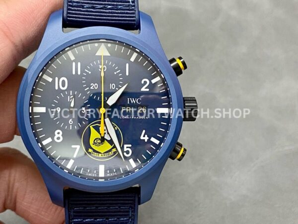 TW Factory IWC Pilot Chronograph Top Gun IW389109 44.5mm Ceramic Blue Rubber Strap Arabic Numerals Blu (4) TW Factory IWC Top Gun IW389109 blue dial blue rubber strap